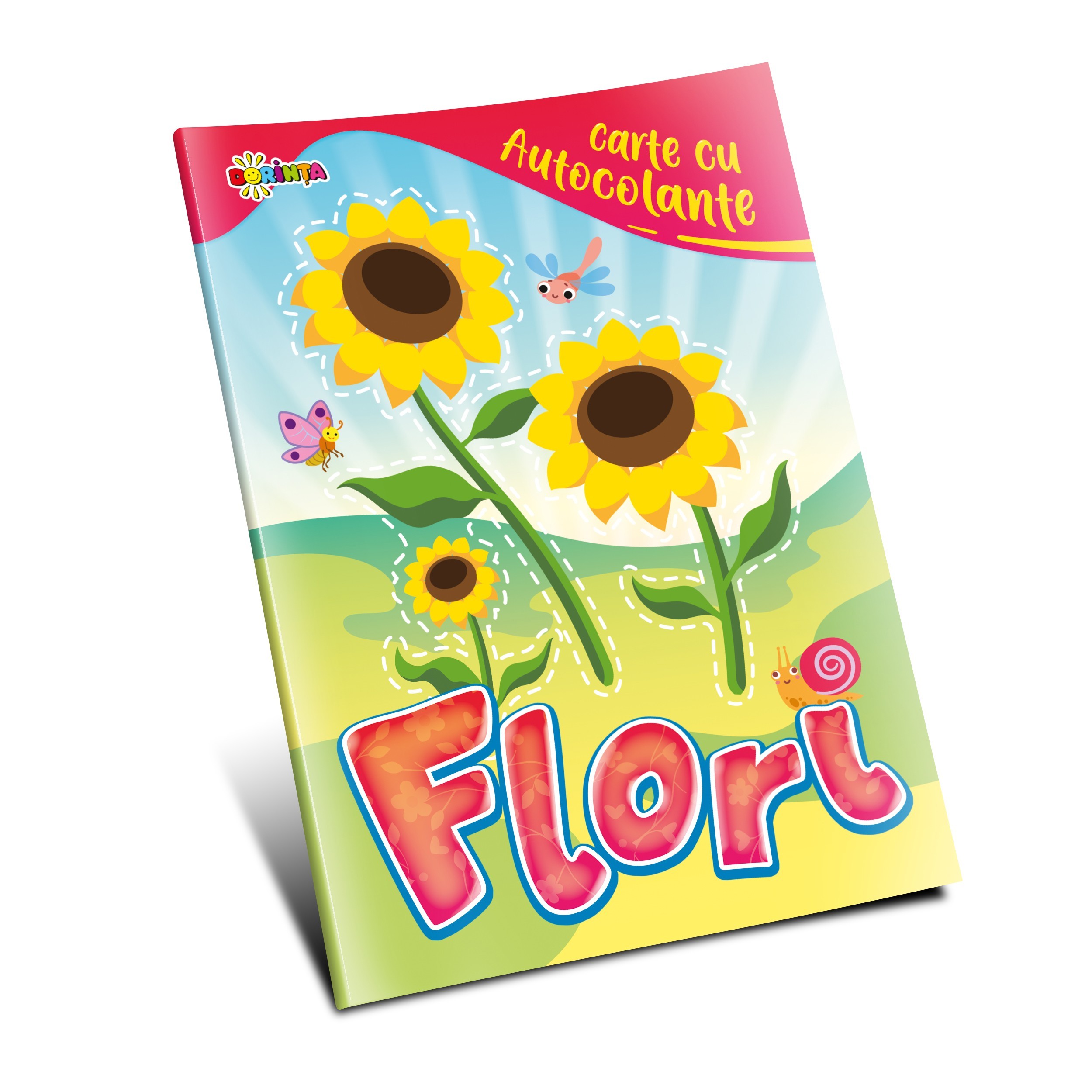 Carte cu autocolante - Flori